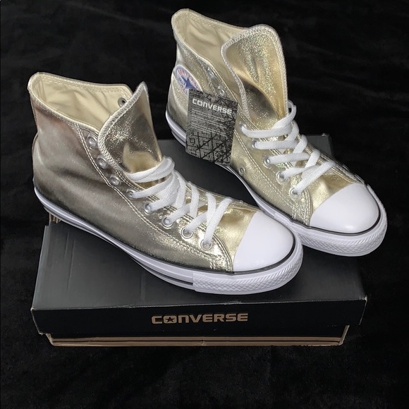 metallic converse shoes